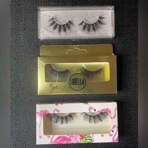 Lot of False Eyelashes Black ~ Three Sets Various Brands NEW NIB